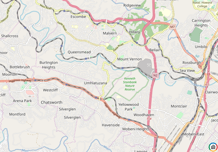 Map location of Umhlatuzana 